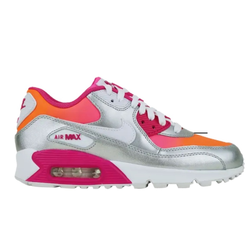 Nike Air Max Silver and Pink with Orange Accents